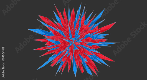 abstract red blue starburst shape graphic design element