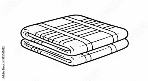 Stacked neatly folded blankets or towels with straps