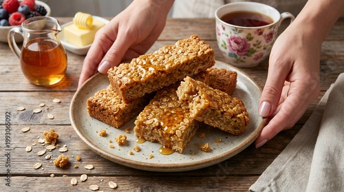 Chewy Oat and Golden Syrup Traybake Bar
