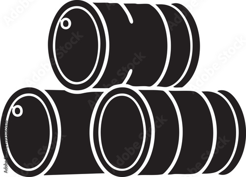 Stacked oil barrel drums icon representing petroleum storage