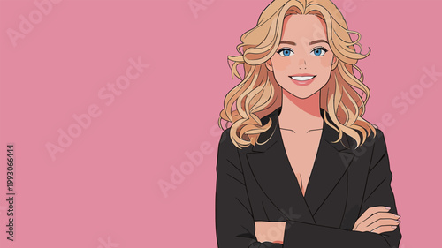 Portrait of Smiling Businesswoman in Black Blazer