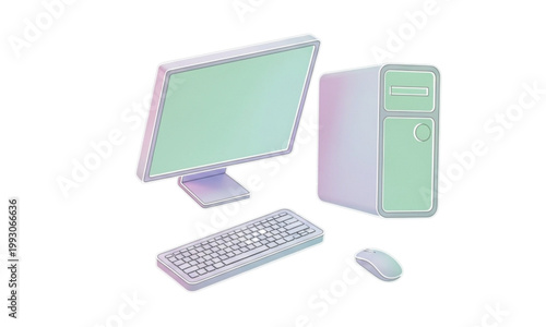 computer monitor and mouse