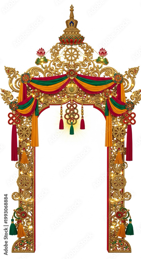 Fototapeta premium Vesak Celebration Decorative Frame