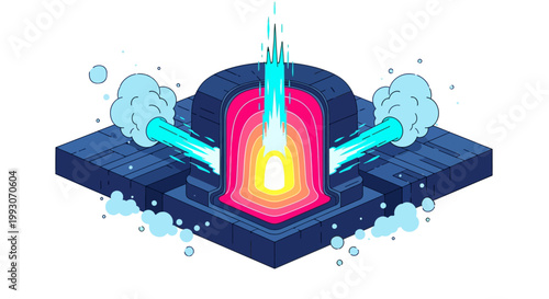 Vibrant multicolored abstract concentric circle pattern design