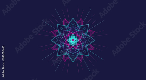 colorful abstract explosion design element with pink and blue lines