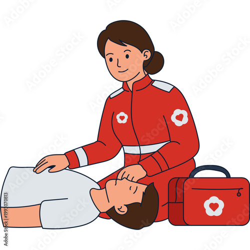 Paramedic Performing CPR First Aid