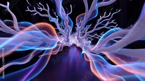 Ethereal Neural Pathways: An abstract representation of neural pathways, visualized with flowing, colorful lines creating a dynamic and engaging visual experience.