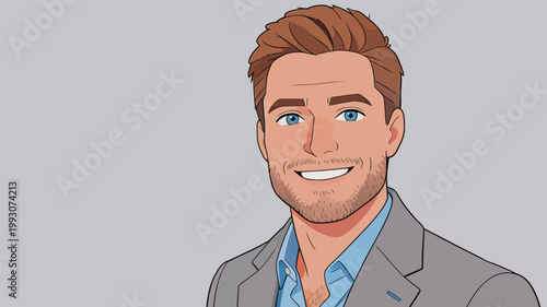 Smiling Professional Man in Suit and Shirt