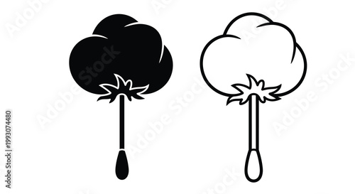 Two dandelion seed heads one dark and one light silhouette