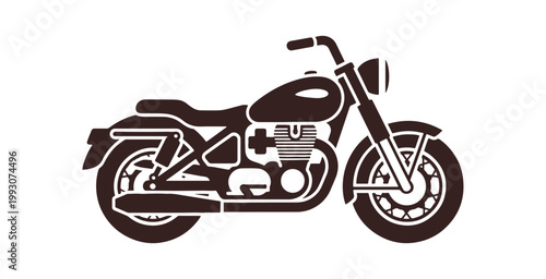 Classic retro motorcycle icon in a vintage-inspired vector style.
