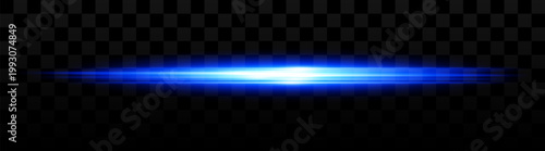 Abstract glowing horizontal light beam with soft blur and layered streaks, isolated on transparent background, dynamic energy wave effect for modern digital design compositions