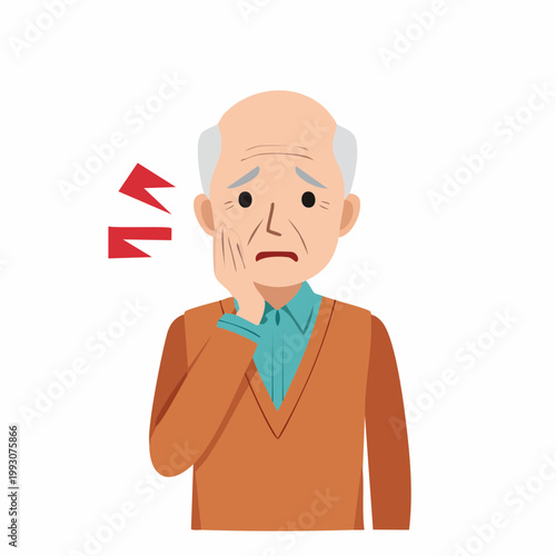Elderly Man Experiencing Toothache Pain