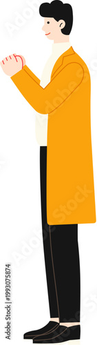 Man holds his hand to express congratulations and bless