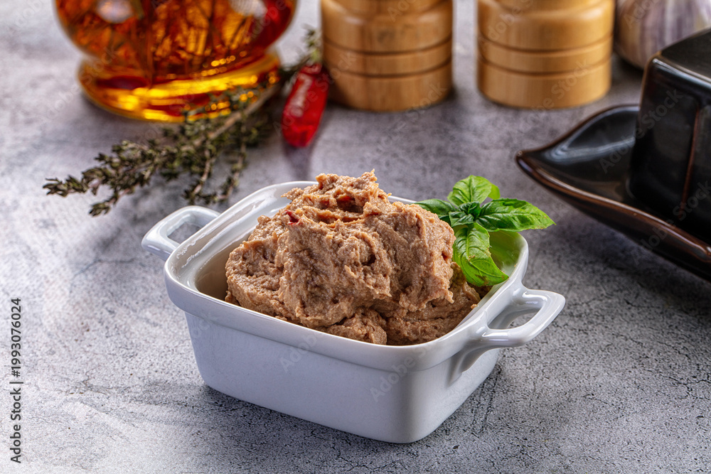 Fototapeta premium Duck liver spread pate for snack