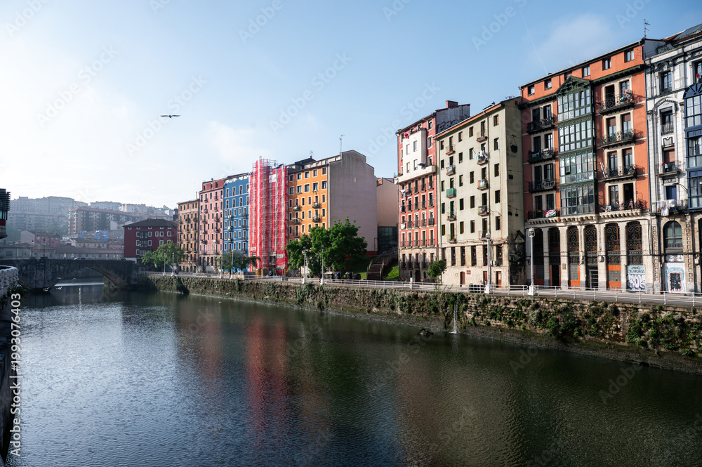 Naklejka premium Beautiful old town Bilbao in the Basque Country, Northern Spain