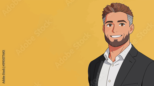 Illustration of a Smiling Professional Man