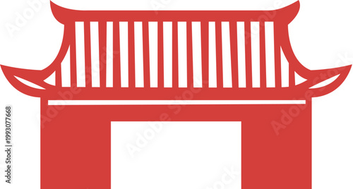 Traditional papercut Chinese gate