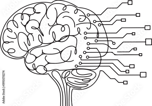 Digital brain with interconnected circuit pathways