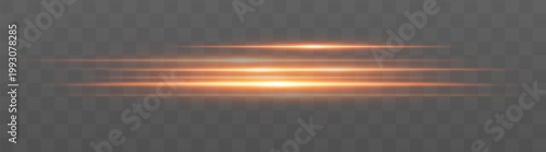 Abstract light streak. Horizontal glow bands with soft blur edges, layered lines forming elongated flare across center, smooth gradient intensity with diffused edges on transparent background
