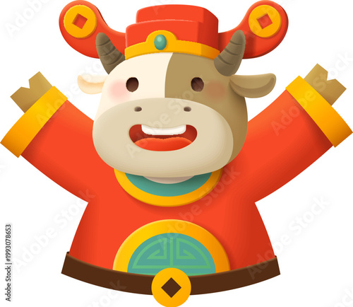 Baby cow gold of wealth