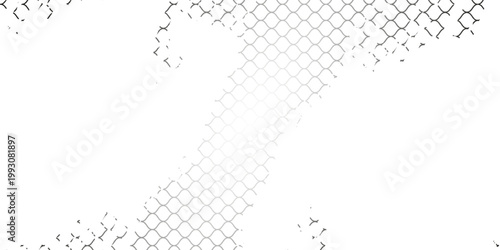 Wire mesh fence isolated on white background