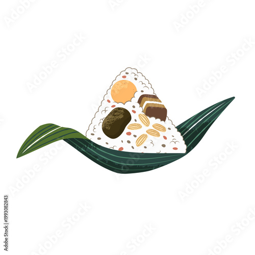 Unwrapped rice dumpling