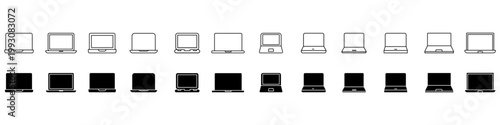 Laptop icon vector set. Computer  illustration sign collection. device symbol. pc logo.