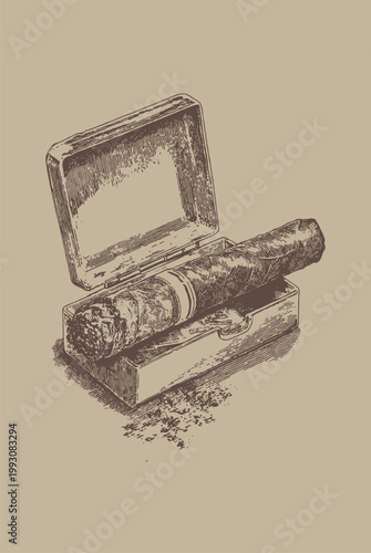 Open box with cigars suggesting luxury decay and vintage lifestyle mood