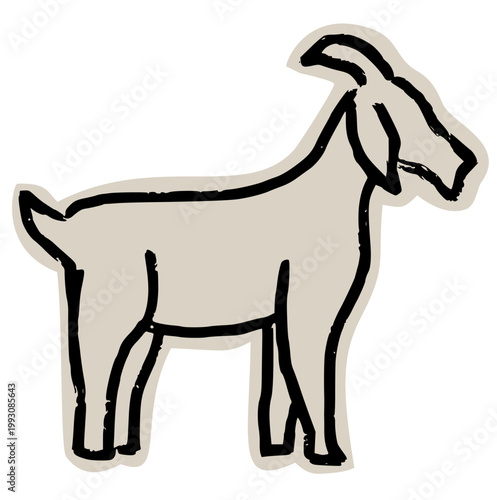 goat scrapbook collage style, ram livestock, mountain billy, farm animal, horned creature, ranch fauna, caprine silhouette, aesthetic junk journal torn paper cutout