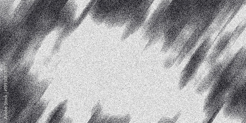 Abstract grayscale textured background with a central bright area framed by dark smudged diagonal lines and a pervasive grainy noise effect