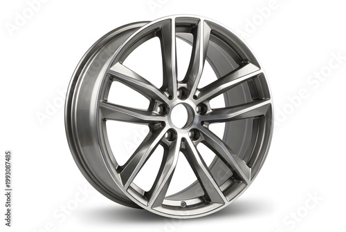 Automotive Alloy Wheel Rim Isolated on White Background