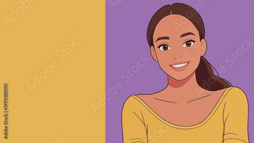 Young Woman with Ponytail in Yellow Top