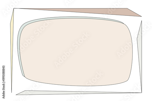 Принти на полотні Blank cream message bubble or text box in mid-century earth-tone modern style