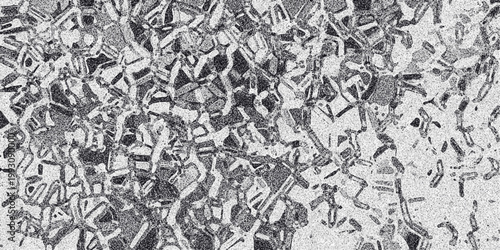 Intricate monochrome abstract pattern with a mosaic-like structure and granular texture, creating a complex and visually engaging background for diverse design needs