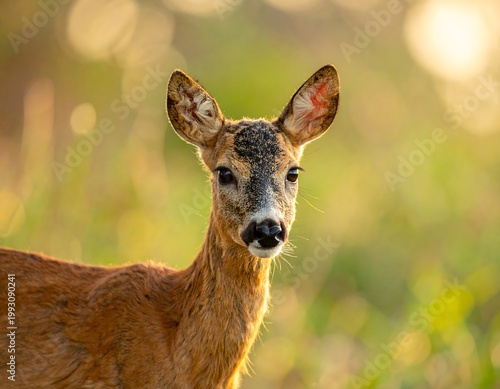 Deer in natural habitat close up.