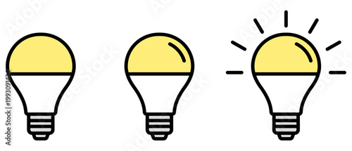 電球・電気・LED省エネのアイコンイラスト
