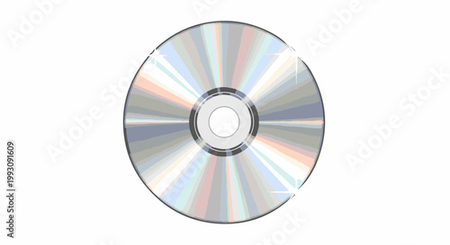 Circular reflective disc with a central hole and radial color bands