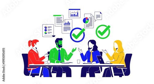 A diverse group of business professionals in meeting.