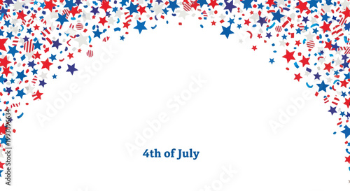Red blue and white star confetti.