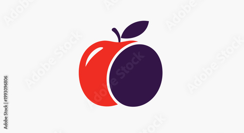 Apple and Plum Fruit Logo.