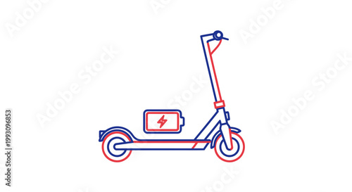 Electric scooter with battery pack.