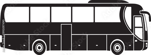 Long Distance Airport Shuttle Coach Silhouettes for Travel