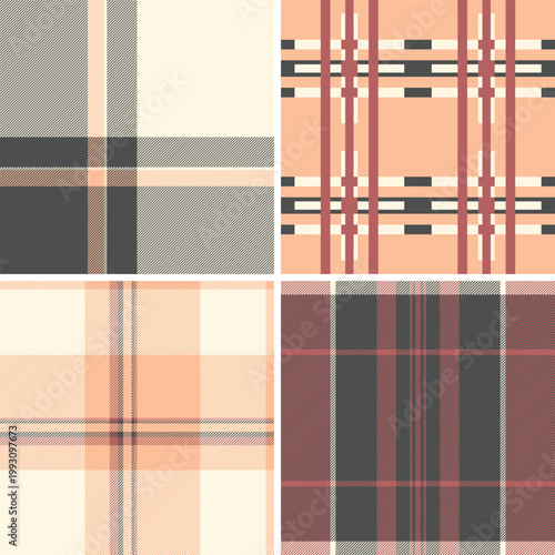 Plaid pack designed for event campaigns. Tartan patterns adapt to social media posts, e-commerce banners, and printable products. Vector structure allows reuse.