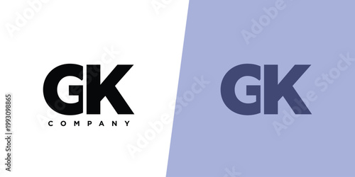 Letter G and K, GK logo design template. Minimal monogram initial based logotype.
