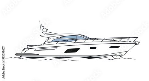 Modern luxury yacht sailing on the sea