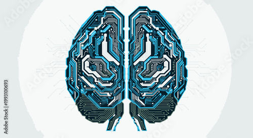 Digital Brain Interface, Artificial Intelligence Concept