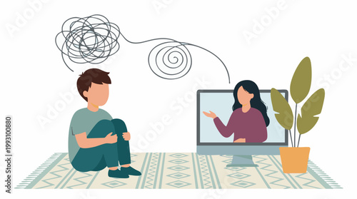 Virtual Psychotherapy Session for Mental Health and Emotional Support