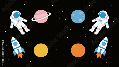 Space astronauts planets rockets