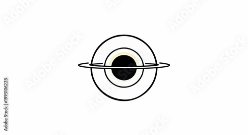 Abstract graphic of a stylized celestial body with rings