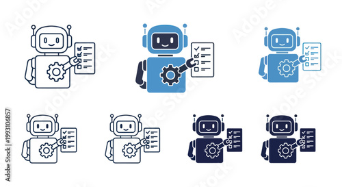 Robot holding a checklist with checked and unchecked items.